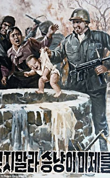 Корея - North Korean Propaganda Poster.jpg
