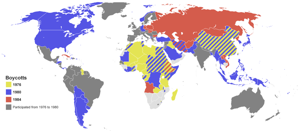 Азербайджан - Olympic_boycotts_1976_1980_1984.PNG