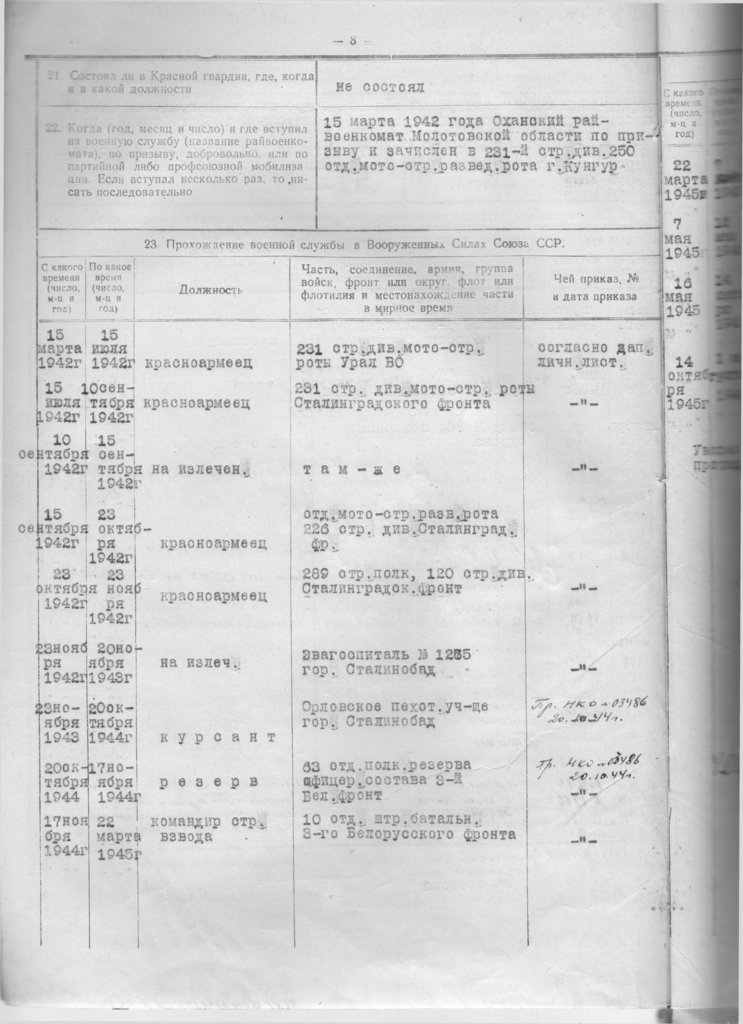 10 Отдельный Штрафной Баталiон в Восточной Пруссии 1945 год - Каменских Послужной Л2.jpg